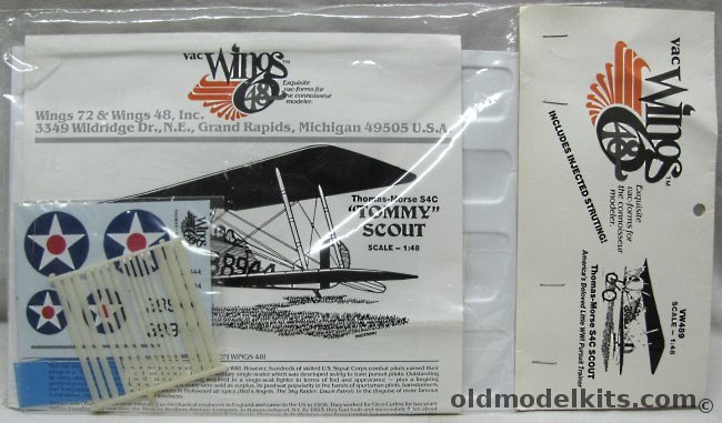 Vac Wings 1/48 Thomas-Morse S4C Scout Tommy - Bagged, VW489 plastic model kit